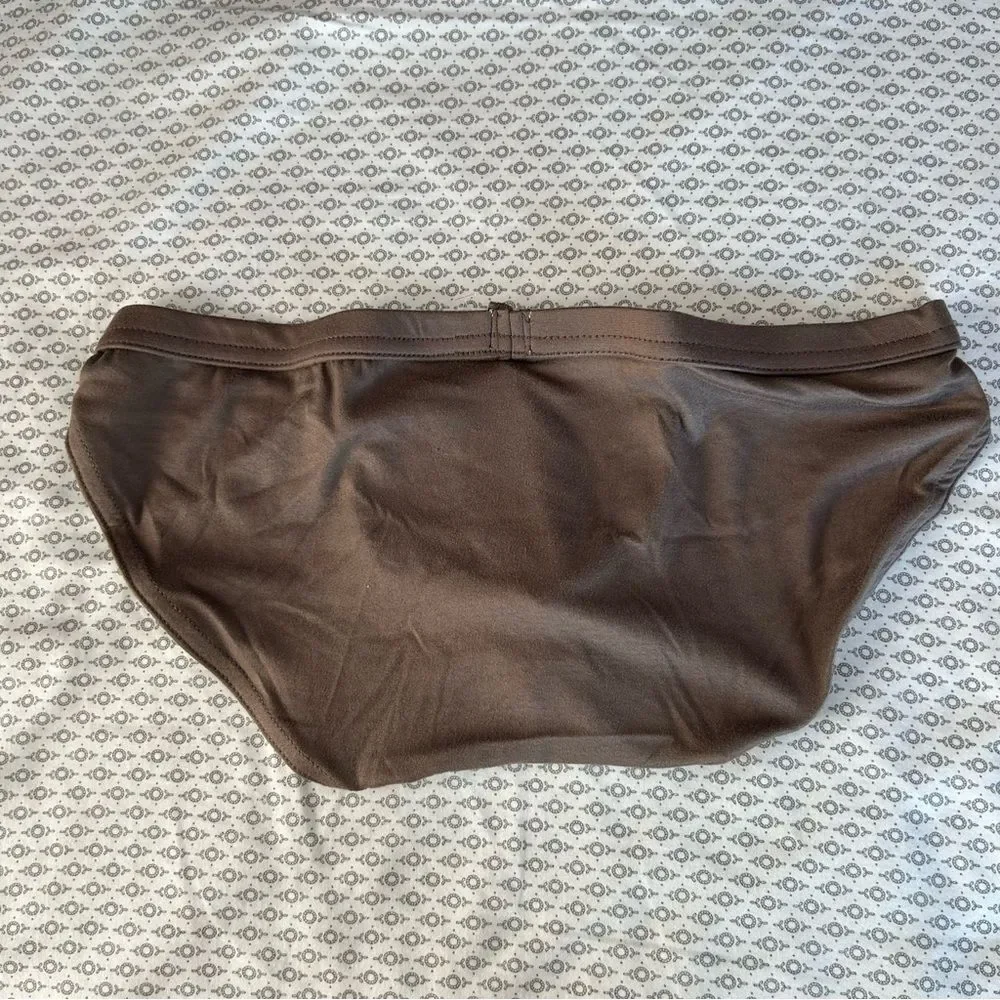 N2N Bodywear Brushed Chocolate Brown Pouch Briefs Size Large NWT